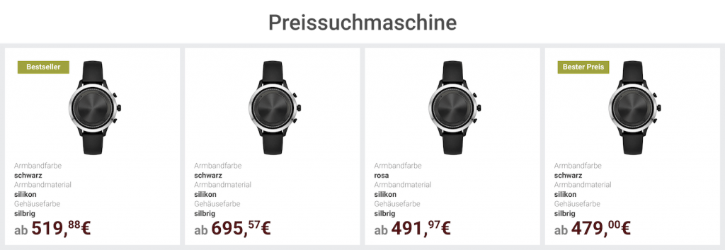 Klassische Preissuchmaschine