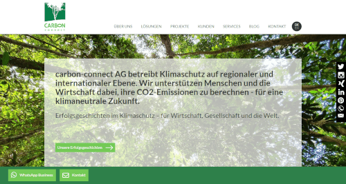 CO2 Kommunikation - Referenz carbon-connect.ch: Webdesign, SEO, UX